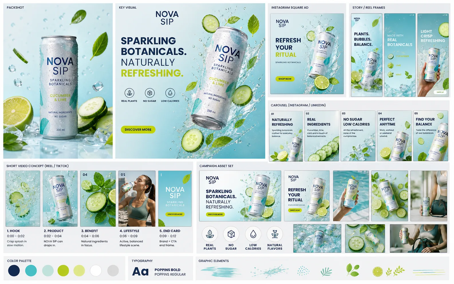 Fresh beverage social media campaign system preview